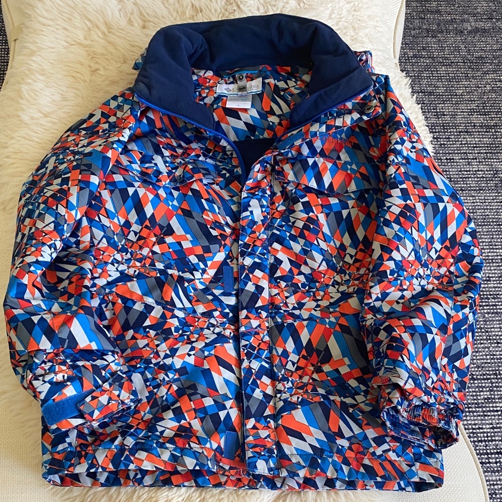 Columbia Interchange Gray, Orange, Red, Blue Winter/Ski Kids Jacket - size S